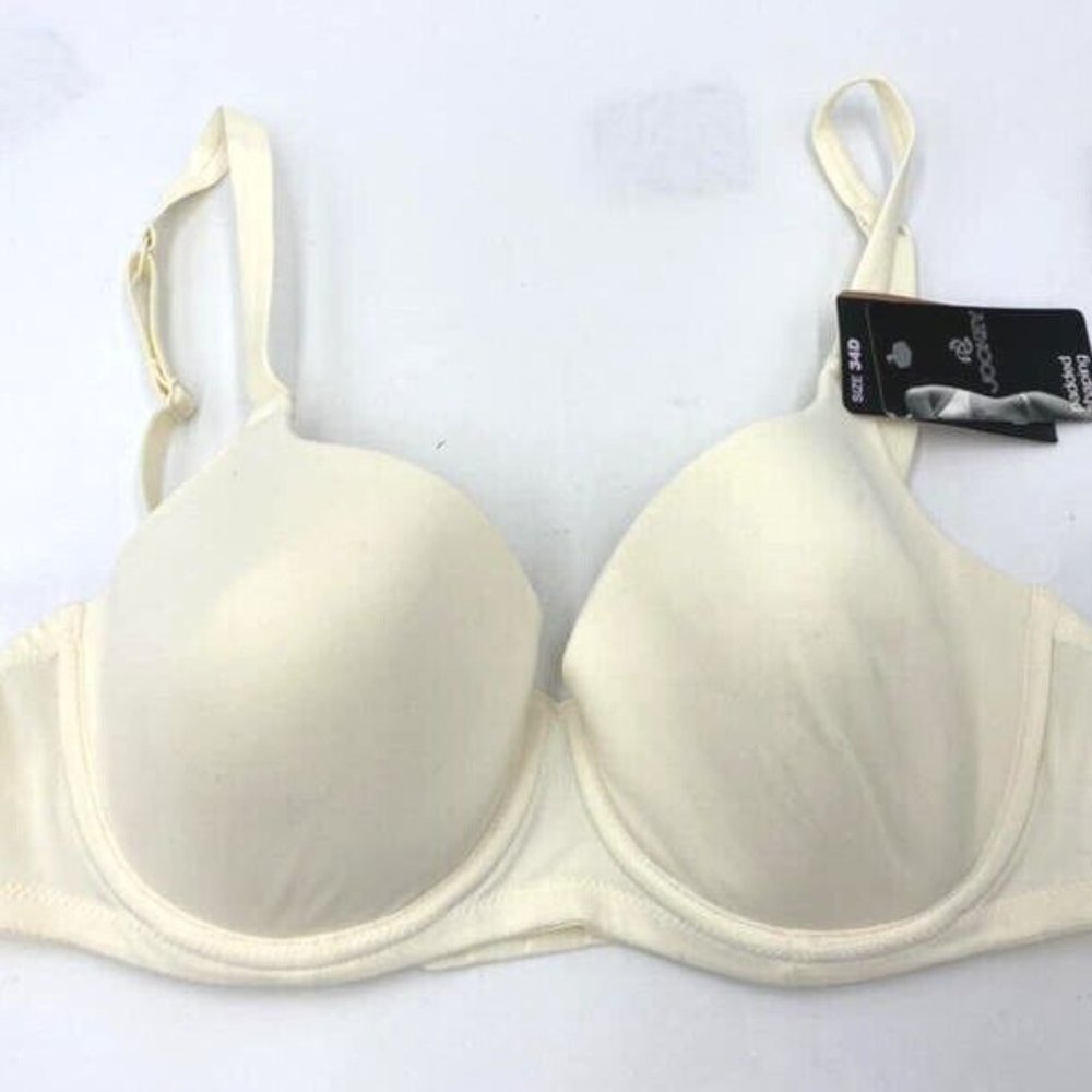 NWT Jockey 34D Padded Microfiber Underwire Bra Ivory Cream Shaping 4721
